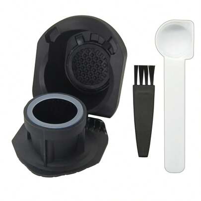 1pc Coffee Capsule Converter, Includes Small Brush And Spoon, Compatible With Coffee Machines, Made Of High-Quality PP Material, Reusable