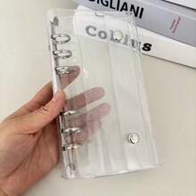 4个A6窄版活页封面，DIY明信片活页夹，透明闪光2款收藏册整理器，小型卡片相册，卡片夹 - 彩色 - 查看 7