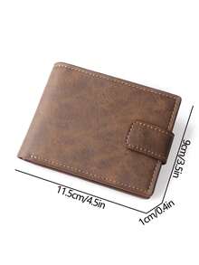 Fashionable Faux Leather Wallet - Compact Zipper Card Holder & Coin Purse, Snap Closure Card Case, "Don't Touch My Wallet" Design, Ideal Daily Use Billfold - Light Brown - View 5