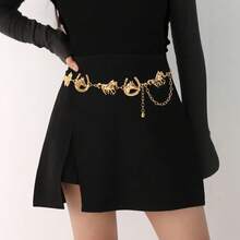 1pc Women's Retro Floral Pattern Bohemian Western Style Metal Cowgirl Double Horse U-Shaped Buckle Decoration Accessory Belt, Suitable For Summer Casual Outdoor Outfit Belts For Women Dress - XY1180 - View 9