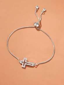 1pc Fashion Copper Decor Chain Bracelet Women Daily Decoration - 黃金 - 查看 2