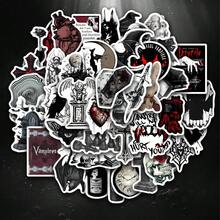 50张暗黑吸血鬼主题涂鸦贴纸 - 防水乙烯基材质，适用于行李箱、笔记本、笔记本电脑、杯子等 - 复古美学 DIY 剪贴簿装饰 剪贴簿用品 文具 趣味贴纸 Kindle - A - 查看 12