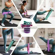 1 pieza Banda de resistencia - Cinturón de cintura para entrenamiento de talla grande, unisex - Cinturón de fitness de tela elástica gruesa, para ejercitar los músculos de las piernas, glúteos y caderas - Banda elástica de estiramiento, adecuada para gimnasio y entrenamiento en casa, sentadillas y yoga (1 pieza) - Multicolor - Ver 8