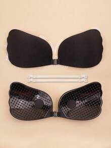 Sujetador adhesivo invisible talla C D E F Plus, sujetador autoadhesivo con efecto de elevación, cubiertas de silicona para pezones con cierre frontal, con correa para el cuello y ganchos de extensión, reutilizable, adecuado para vestidos de noche sin tirantes - Multicolor - Ver 18