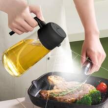 1/2个装厨房喷油瓶，二合一橄榄油喷雾器和油壶，适用于烹饪、厨房、烧烤、沙拉、烘焙，容量470毫升/15.8盎司 - 查看 10