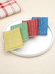 4/8/16/24pcs Multi-Color Scouring Pads, Heavy Duty Non-Scratch Cleaning Sponges For Kitchen, 24pcs Reusable Dish Scrubbers For Dishes, Pots, Bathroom And Home Cleaning - Multicolor - View 4