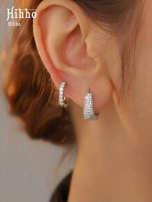 Hihho 4件套时尚百搭几何设计耳环套装，优雅浪漫，适合日常佩戴和外出场合。 - 耳飾 套裝 - 查看 4