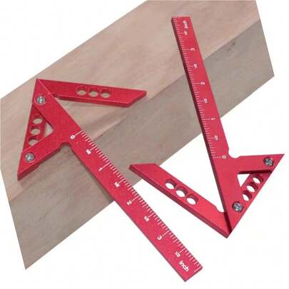 목공 45도 중앙 마킹 도구, 정밀 목공 사각 자, 알루미늄 합금 각도 마킹 자, 다기능 중앙 마킹 도구, 45/90도 미터법, 산업 측정 도구
