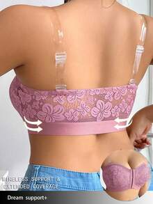 Women's Strapless Bra, Wireless Comfort Bra - Pink - View 2