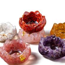 Crystal Lotus Bowl - Handmade With Natural Crystal Chips And Resin, Lotus Bowl For Aromatherapy Burner, Zen Yoga, Home Decor, Decorative Ornament - Crystal Lotus Bowl - View 3