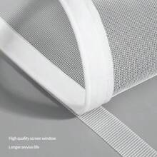 1pc Mosquito Nets For Window,Anti-Mosquito Window Screens,Mesh Anti Insect Air Tulle Invisible Black Fiberglass Mosquitoes And Flies,Simple Detachable Window Screen, No-Drill, Hook And Loop-Attached Screen Mesh - White Mesh With White Trim - View 8