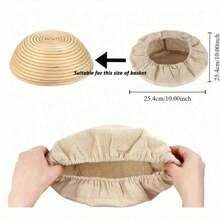 1 Set Bread Proofing Basket, 10-Inch Round Proofing Bowl With Linen Liner, Ideal For Professional And Home Yeast Bread Baking - Beige - View 7