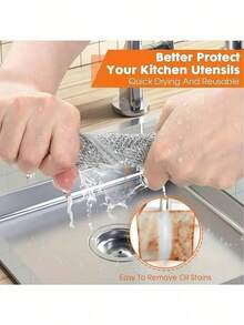 30片装/神奇清洁布 加厚双面金属钢丝抹布 厨房洗碗布 锅碗瓢盆清洁布 毛巾清洁工具 - 多色 - 查看 3