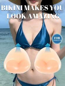 1/2 Pairs Reusable Double-Sided Adhesive Push Up Bra Pads - Sticky Bra Pads With Padding For Dresses, Bikinis - Multicolor - View 2