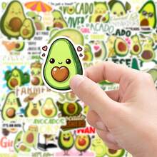 52pcs Stickers Featuring Cartoon Avocados - Waterproof Vinyl, Suitable For Laptops, Water Bottles, Notebooks, Suitcases, Etc. - Cute Cartoon DIY Scrapbook Gift Scrapbook Supplies Stationery Funny Stickers Kindle - A - View 2