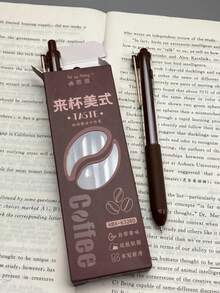 4pcs High-Quality Retractable Exam Marking Pens For Students, Smooth Writing, Quick-Drying, Coffee Scented Ballpoint Pens - Americano Coffee Ballpoint Pen - View 4