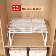 1pc Expandable Wardrobe Organizer, Adjustable & Extendable, Multi-Tier Storage Shelves, Pull-Out Shoe Rack, Bookshelf, Kitchen/Bathroom Storage, Space Saving, Available In 3 Sizes, Suitable For Closet, Dorm, Home, Back To School, Teacher Gift, Women's Storage, Travel & Holiday, Fall/Halloween Decor - Multicolor - View 6