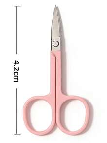 1pc Eyebrow Scissors, Suitable For False Eyelashes, Nose Hair, Beard, Facial Grooming Tools - Pink - View 3