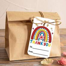 50pcs Teacher's Day Gift Tags With Jute Rope, End Of School Year Thank You Teacher Labels, Bulk Graduation Party Favor Tags, Creative Student Teacher Gift - View 4