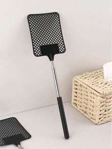 1pc/2pcs Simple Solid Color Extendable Fly Swatter, Plastic Material, Manual Mosquito & Fly Killer, Long Handle For Home Kitchen Living Room Patio, Practical Cleaning Tool, Gift For Valentine's Day Father's Day Mother's Day - Upgraded Version - View 3