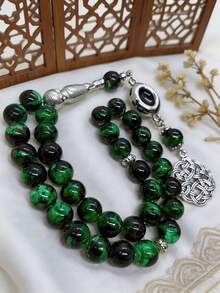 33pcs Ombre Muslim Prayer Beads Tasbih, Islamic Daily Prayer Rosary, Unisex Arabic Style Bracelet - Floral Single Ear - View 3