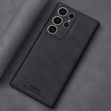 1个Aunote极简奢华PU皮革超薄手机壳，TPU软边框全方位保护，适用于三星S26/26，男女通用手机壳礼品 - 黑色 - 查看 3
