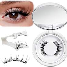 1 Set Magnetic False Eyelashes With Applicator Tool, Natural Look Reusable Magnetic Lashes, Lightweight & Natural Makeup Style - Black - View 5