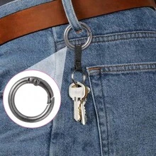 5/10/20pcs Metal Spring Snap Hooks, One-Click Open/Close Anti-Lost Key Chain, Outdoor Camping Backpack Hanging Accessories, Wear-Resistant Rust-Proof Metallic Quick Clips - Multicolor - View 4