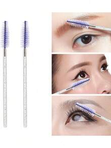 200/100/50/10pcs Set Eyelash Brushes, Eyelash Mascara Brushes, Flexible Disposable Eyebrow Brushes, Eyelash Extension Brushes, Eyebrow Brushes, Castor Oil Brushes (Lavender Purple) - Mauve Purple - View 5