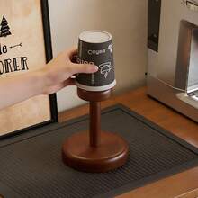 1个胡桃木和黄铜纸杯架，木制一次性纸杯分配器，咖啡/茶杯收纳架 - A - 查看 9