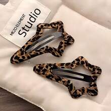 2个豹纹美拉德刘海夹BB发夹侧刘海发夹女士 - 彩色 - 查看 10