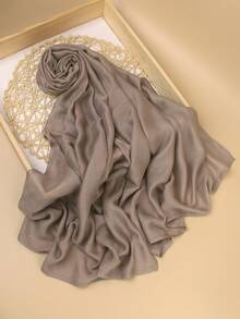 1pc High-Quality Solid Color Soft Breathable Viscose Headscarf, Suitable For Daily Wear With Robes Or Dresses - Multicolor - View 53