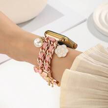 1pc Compatible With Apple Watch Band, Gold Metal Butterfly Design Adjustable Bracelet Chain Strap Suitable For Watch Ultra2, 1, SE, S9 - Rose Gold - View 6