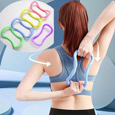 Aro de ioga de plástico (1 unidade), com pequenas saliências para esculpir as panturrilhas, design sem encosto para modelar as costas, adequado para trabalhadores de escritório, pessoas com sobrepeso, entusiastas do fitness e estudantes, para uso interno e externo. Acessórios de ioga, pilates, exercícios, estojo industrial, modelador de pernas, equipamento de corrida, equipamento esportivo, equipamento de treinamento de força, produto para perda de peso.