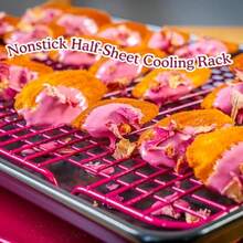 Great Jones Big Chill Wire - Estante de refrigeración baya de arena - 16.9 pulgadas x 11.4 pulgadas acero aluminizado pesado estante antiadherente para hornear apto para horno 450 °F estante de - como en la foto - Ver 7