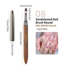1支/套檀木美甲刷 - 日本美甲工具，可用于勾勒轮廓、构建线条和绘制线条 - 棕色 - 查看 19