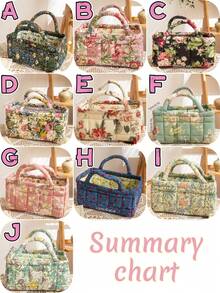 1 pieza Cesta de almacenamiento con patrón floral práctica, cesta organizadora multiusos para juguetes, ropa, cosméticos, decoración del hogar, cesta de picnic portátil, artículo popular para el Día de San Valentín - Multicolor - Ver 10