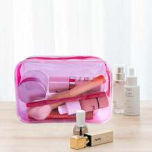 Neon Pouch Small, Makeup Bag, 7"X2.3"X4.7" Size TSA Approved Toiletry Bag, Clear Travel Bags For Toiletries, Clear Cosmetic Bag For Women And Men Small (Transparent (Black Bone)) - 黃色 - 查看 5