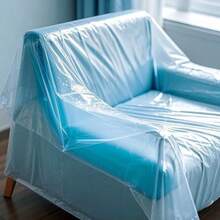 TopSoon - Juego de 2 fundas de plástico resistentes para silla sillas de sala de estar para almacenamiento y mudanza fundas impermeables a prueba de polvo fundas de sofá transparentes 46 x 76 - Transparente - Ver 3