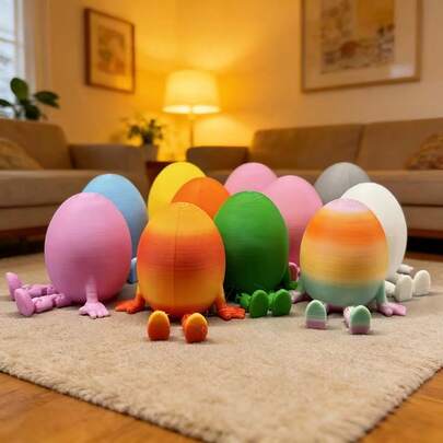 1个可爱蛋形摆件（表情可定制），治愈系桌面装饰品，适用于书架、家居和办公室，复活节的可爱礼物，迷人的春季装饰，色彩缤纷的可爱蛋形摆件 | 复活节桌面装饰的最佳选择