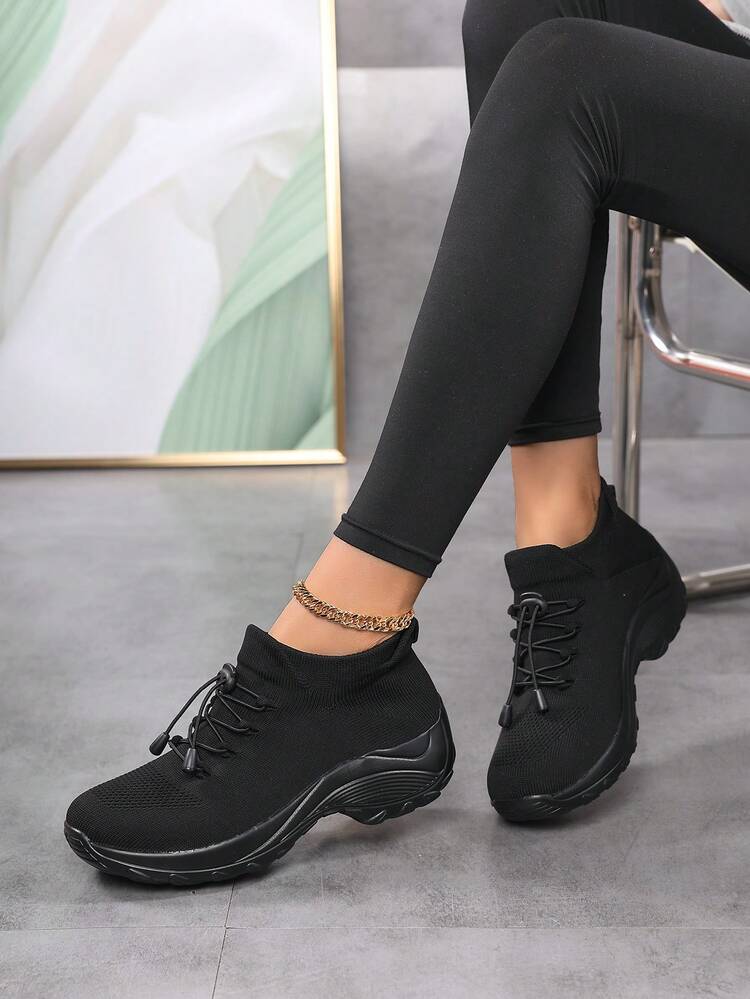 Giày thể thao và khiêu vũ unisex, giày thể thao nữ nhẹ, giày tất thể thao khiêu vũ. - màu đen - Xem 5