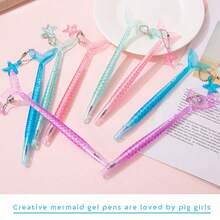 Mermaid Theme Stationery Set - Cute Notebook And Mermaid Tail Pen Set, Portable Notepad/Journal/Party Favor, Fashionable Desk Accessories For Teens And Adults - Multicolor Random - View 4