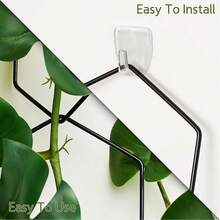 Metal Plant Trellis Set For Climbing Plants, 18 Geometric Plant Stands & 8 Hooks, Indoor Outdoor Vine Support For Monstera Pothos Ivy, Garden Wall Grid Plant Decor Accessories - B-黑色 - 查看 4