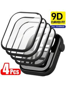 4 pezzi Pellicole protettive per schermo full coverage, resistenti ai graffi, in TPU, compatibili con Series Ultra 3, Series 11/10/9/8/7/6/5/4/SE3, adatte per Ultra 49mm 45mm 40mm 42mm, protezione schermo HD, resistenti a graffi e abrasioni - Trasparente - Visualizzare 7
