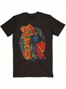 Camiseta de algodón de 180g, modelo Dio Skull, color gris, nuevo estilo adecuado para el uso diario, salidas casuales, versátil para uso en casa, paseos al aire libre, sencilla y sin restricciones, estilo de nicho moderno, la primera opción para parejas. - Negro - Ver 1