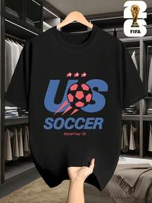 [Con licencia oficial de la  World Cup]Copa Mundial 2026 de EE. UU.-Canadá-México, ropa casual temática de la  Football Series, camiseta de manga corta para hombre, imprescindible para los fans, adecuada para fitness, correr y nadar, disponible en estilos para parejas de hombre y mujer, ideal como regalo para familiares. - Blanco - Ver 9