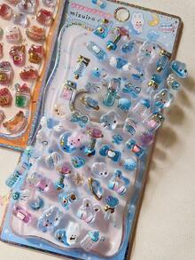 Cristal mini dorado, pegatinas de epoxi, decoraciones en relieve 3D de hámster, conejo, fundas de teléfono, scrapbooking, diario, pegatinas - Multicolor - Ver 17