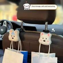 Cute West Highland Terrier Car Backseat Headrest Hanger, Multi-Function Front Passenger Seat Hook - A - View 3