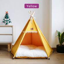 四季通用封闭式宠物帐篷，猫床/狗屋，保暖可水洗，适合猫狗 - 彩色 - 查看 26