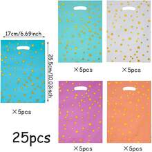 1 Set (25pcs) Pure Gold Star Candy Bags, Gift Bags, Souvenir Bags. Suitable For Birthday, Party, Celebration, Wedding, Mother's Day, Christmas, New Year And Other Occasions. - Multicolor - View 3